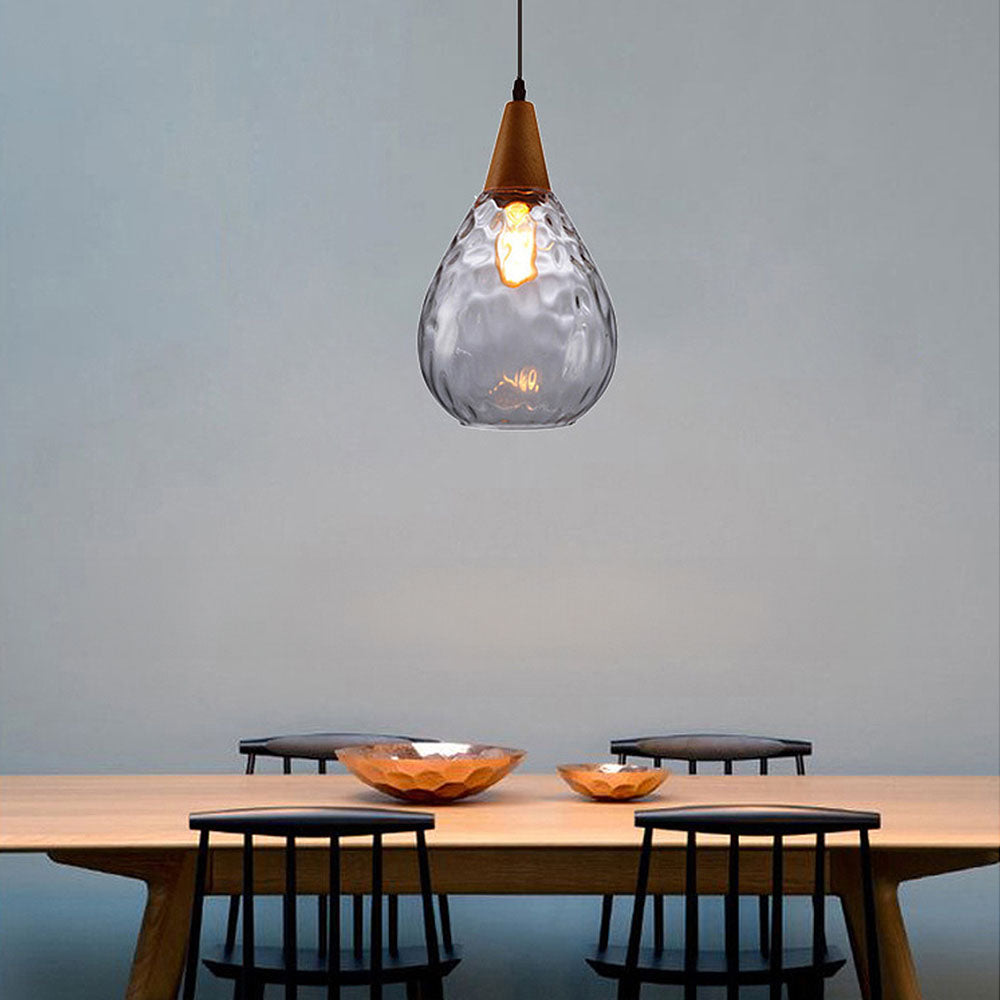 Vintage Teardrop Glass Pendant Ceiling Light for Dining Room | Stornfield
