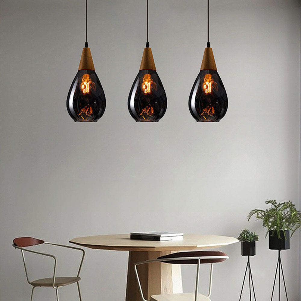 Vintage Teardrop Glass Pendant Ceiling Light for Dining Room | Stornfield