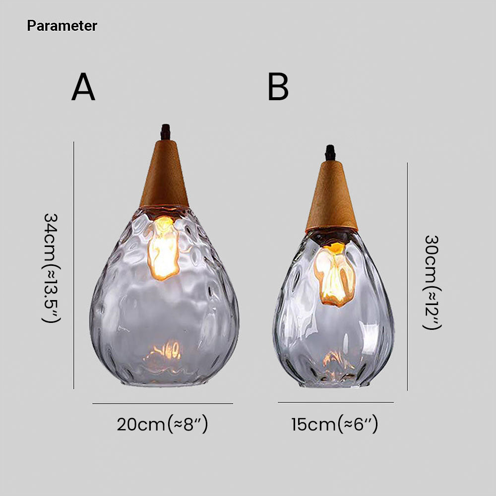 Vintage Teardrop Glass Pendant Ceiling Light for Dining Room | Stornfield