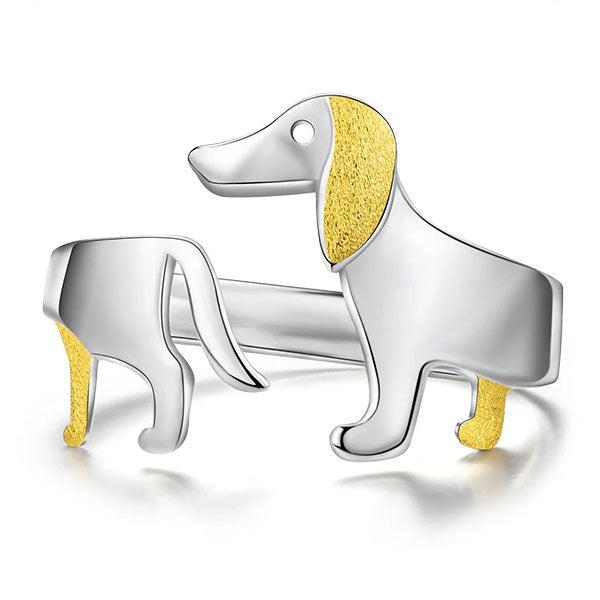 Dachshund Dog 925 Silver Adjustable Ring | Stornfield