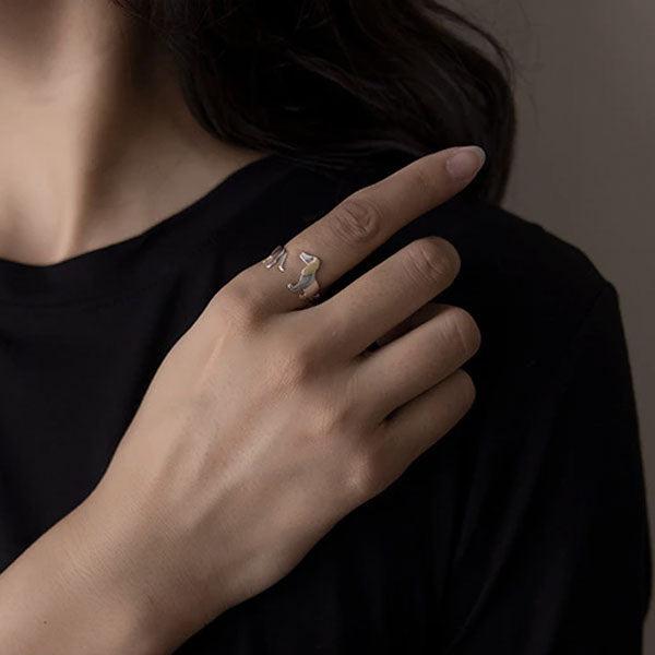 Dachshund Dog 925 Silver Adjustable Ring | Stornfield