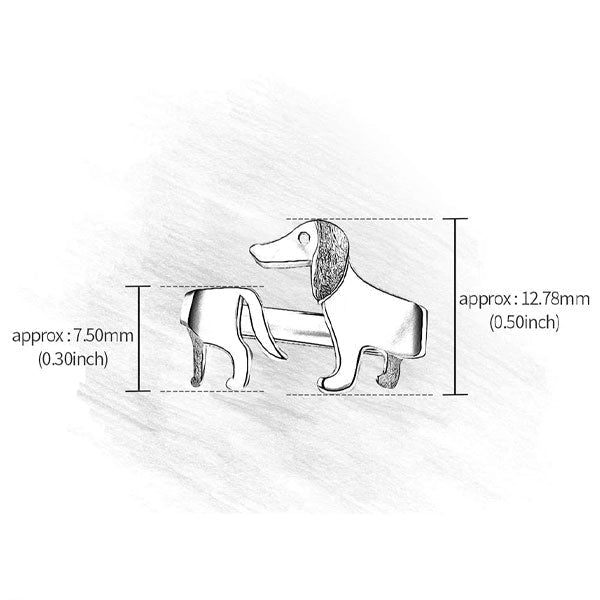 Dachshund Dog 925 Silver Adjustable Ring | Stornfield