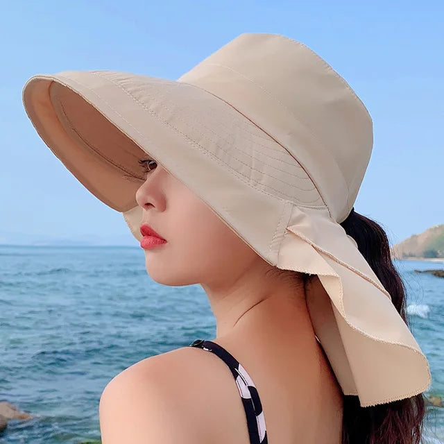 Stornfield | SUNNY | Women's Sun Hat | Wide Brim UV Neck Protection | Women's Beach Sun Hat