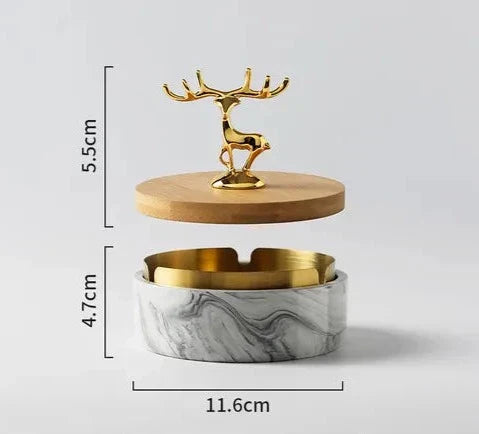 HertGlow Ceramic Ashtray – Stylish deer design for desk and living room | Stornfield