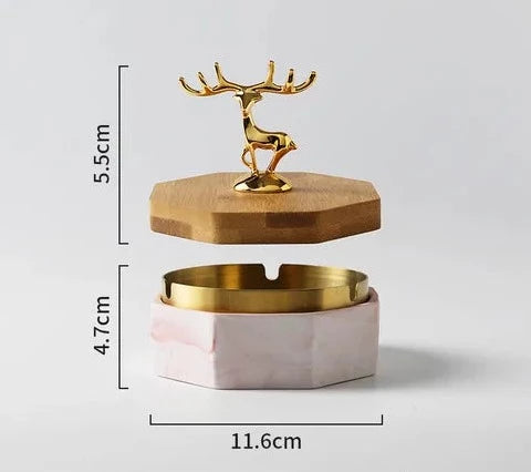 HertGlow Ceramic Ashtray – Stylish deer design for desk and living room | Stornfield