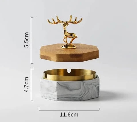 HertGlow Ceramic Ashtray – Stylish deer design for desk and living room | Stornfield