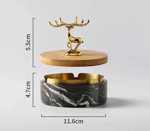 HertGlow Ceramic Ashtray – Stylish deer design for desk and living room | Stornfield