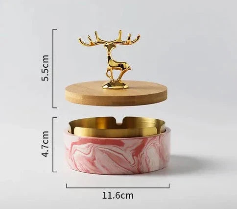 HertGlow Ceramic Ashtray – Stylish deer design for desk and living room | Stornfield