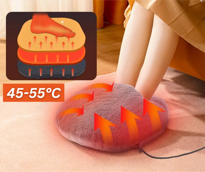 Fluffy heated foot warmers | Cozy heated foot cushion | Stornfield