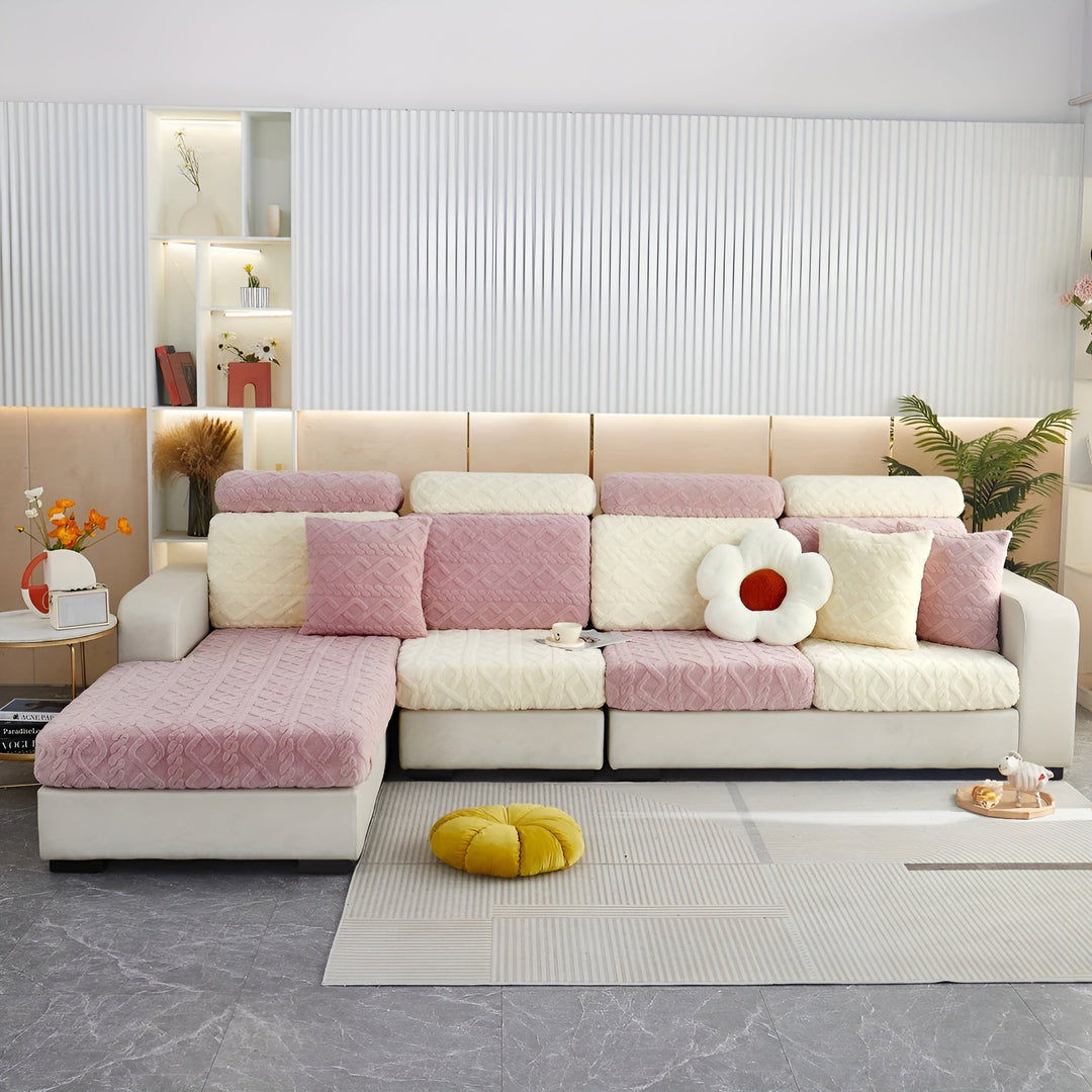 Samt-Sofa cover with diamond pattern – Soft & Luxurious | Perfect fit for any couch | Stornfield