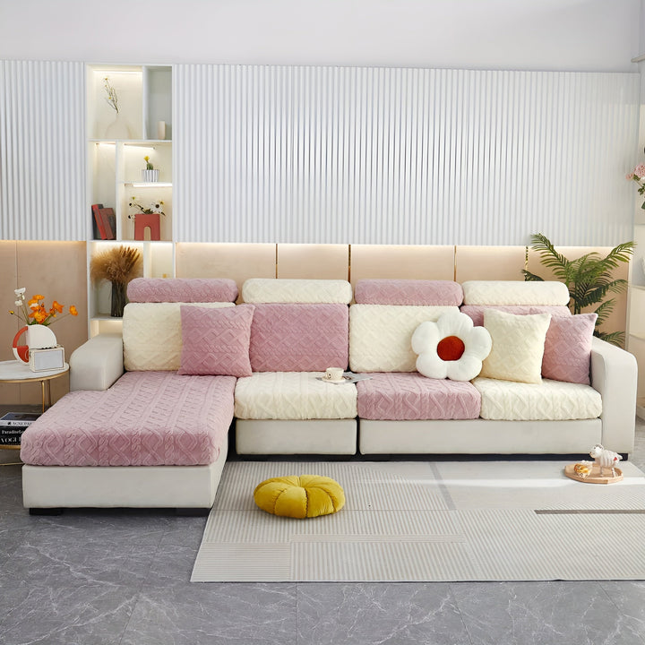 Samt-Sofa cover with diamond pattern – Soft & Luxurious | Perfect fit for any couch | Stornfield