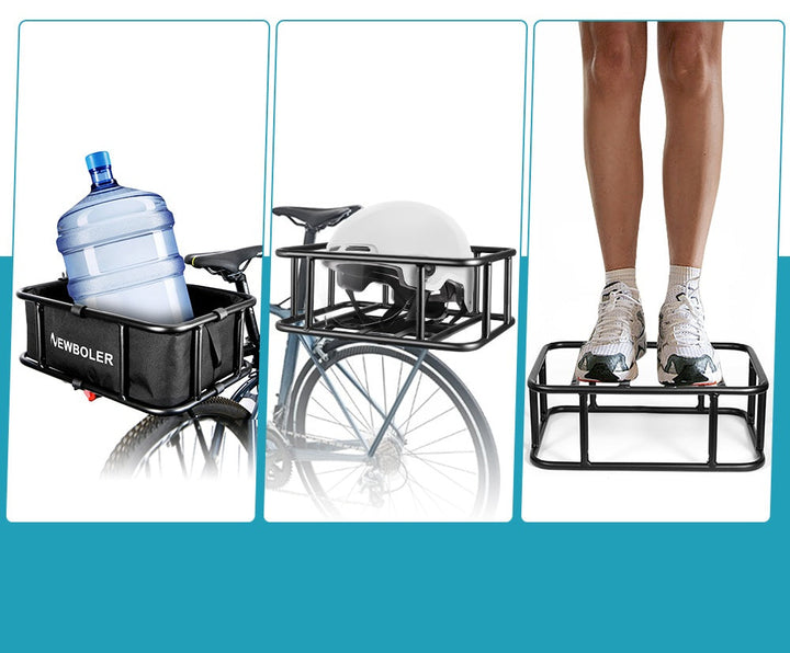 Stornfield | Heavy-Duty Rear Bike Basket with Rack – Large Metal Bicycle Carrier for Groceries, Commutes & E-Bikes