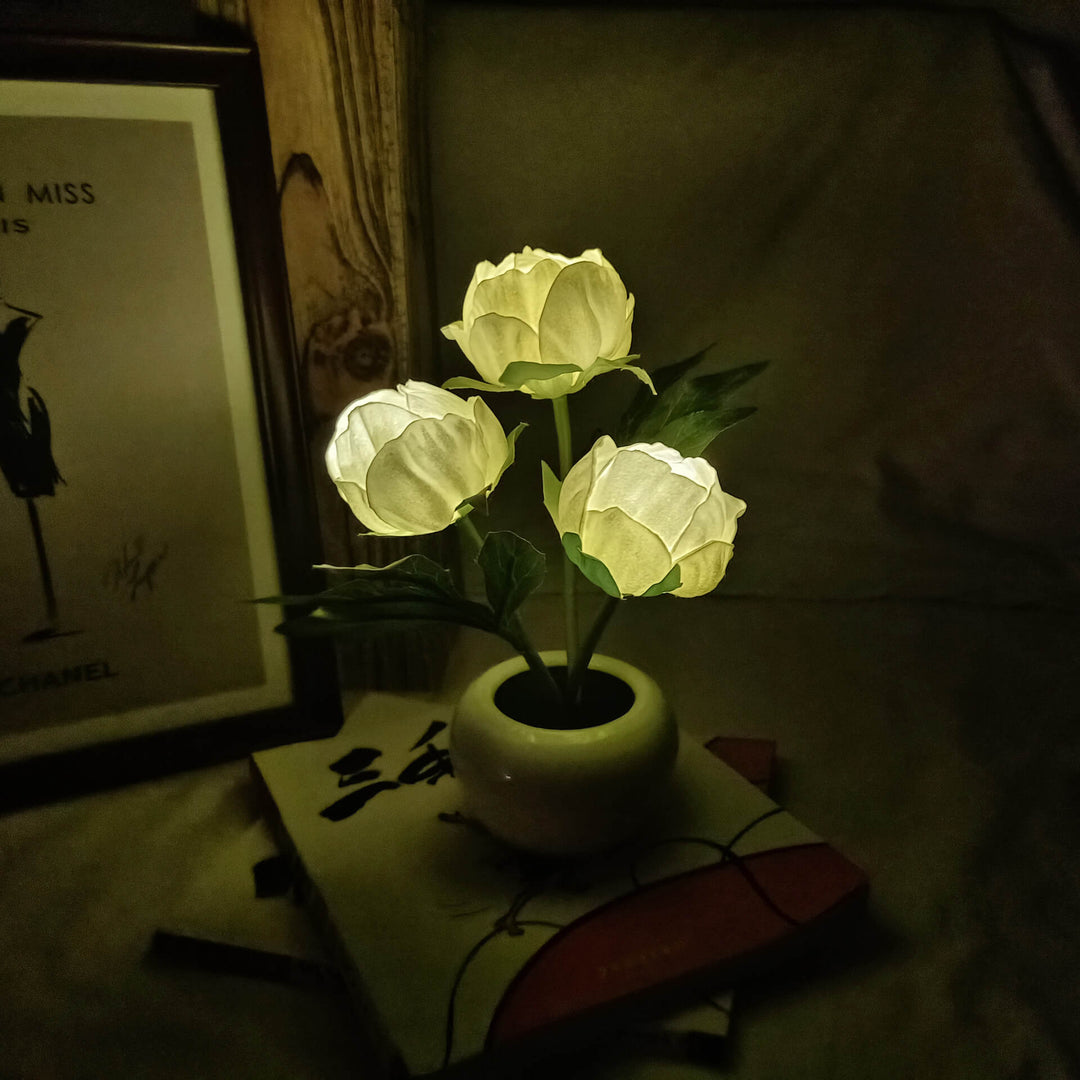 Stornfield | LED Table Lamp Night Tulip Peony Creative Modern Simulation