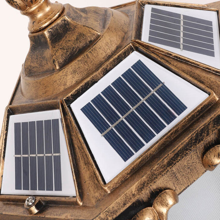 European Retro Die-Cast Aluminum Glass Solar Waterproof Outdoor Garden Landscape Column Light | Stornfield