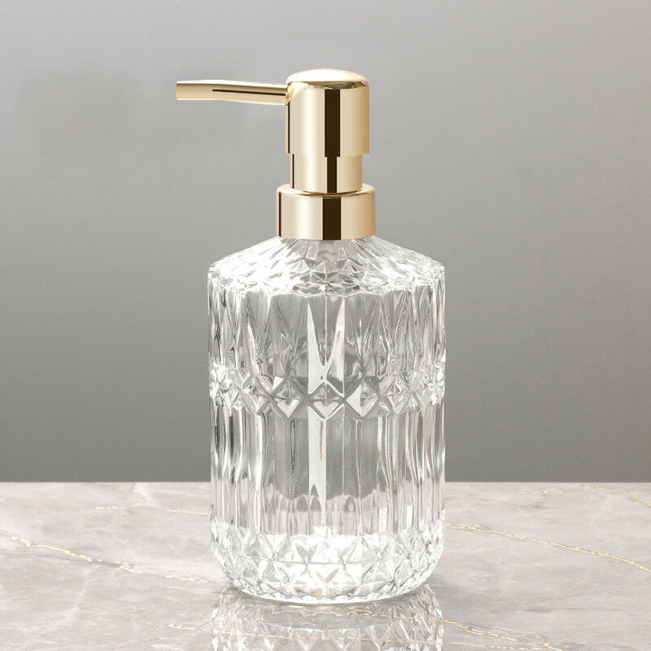 Stornfield | Distributeur de savon en verre à motif diamant