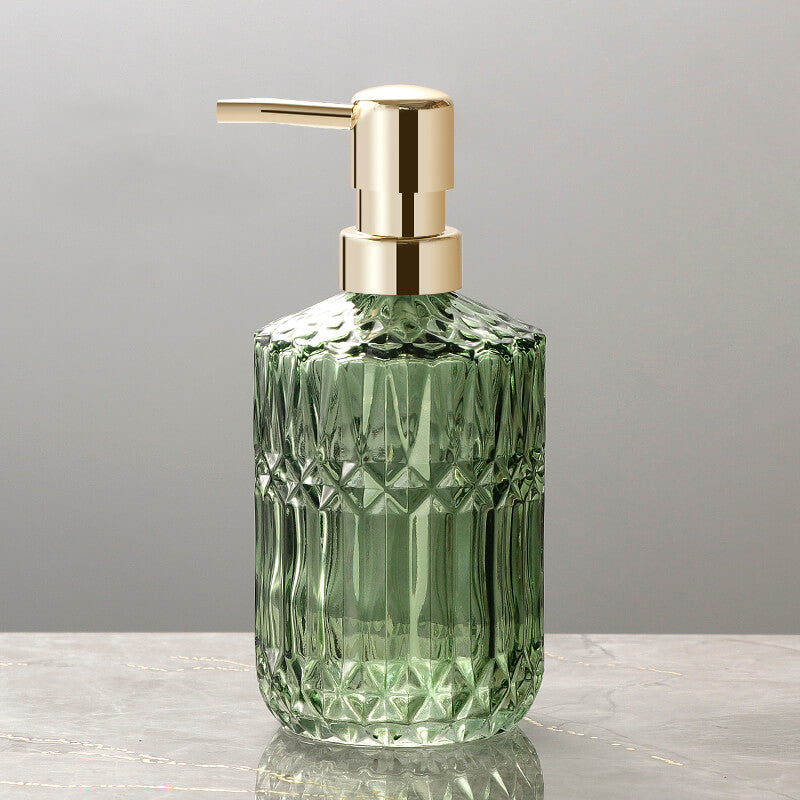 Stornfield | CrystalFoam Glass Soap Dispenser | Diamond Pattern Design | Elegant Soap Storage | Modern Bathroom Decor