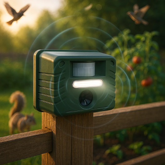 Stornfield | Outdoor Ultrasonic Bird Repeller | Effective, Humane Woodpecker Deterrent for Gardens, Patios & Farms