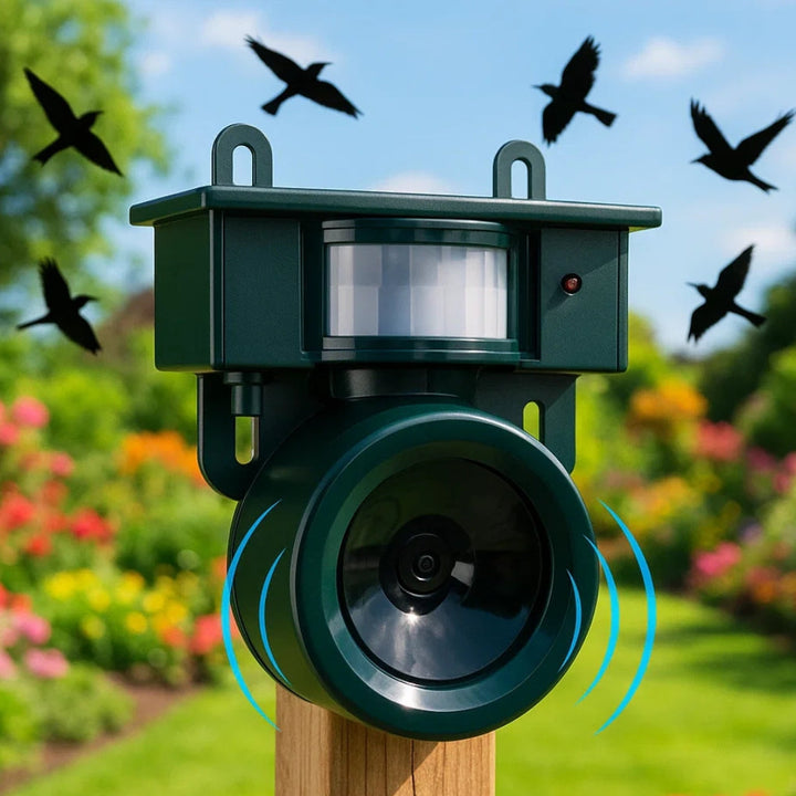 Stornfield | TerraGuard – Weatherproof Solar Bird Repeller with PIR Motion Sensor & Natural Sound Deterrent