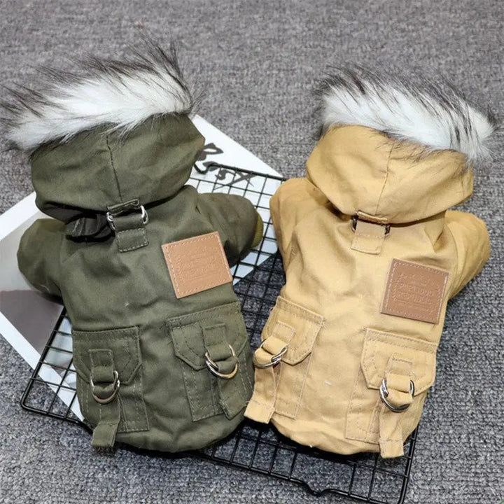 Stornfield | Dog Coat with Fur Hood - Dog and Cat Apparel