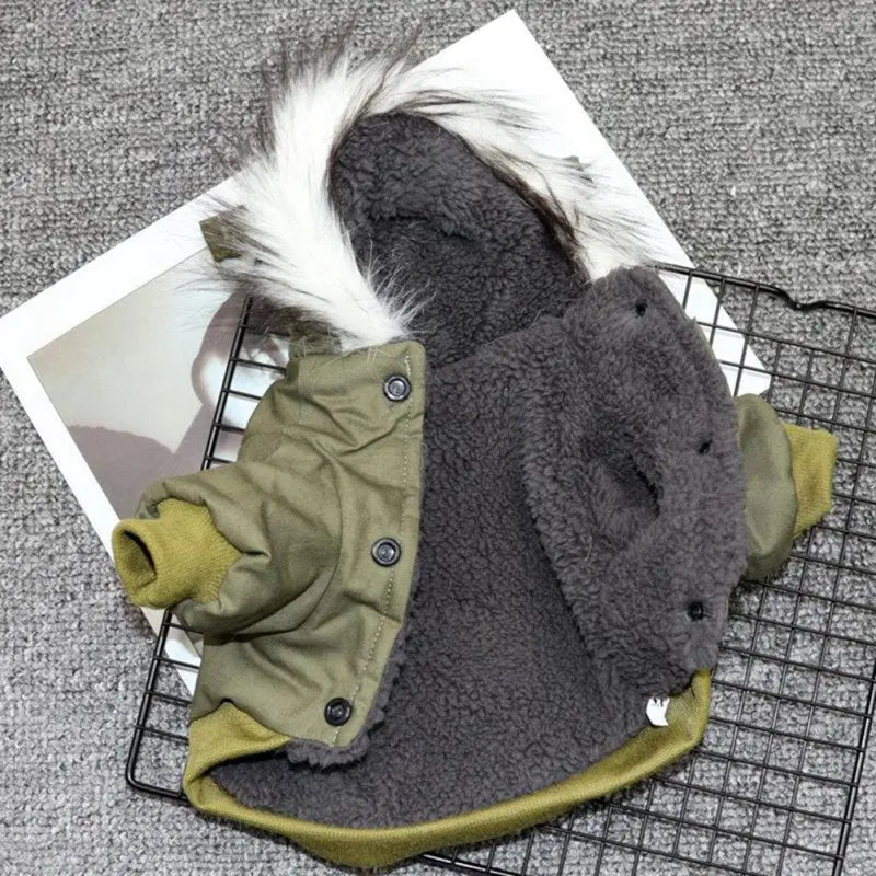 Stornfield | Dog Coat with Fur Hood - Dog and Cat Apparel
