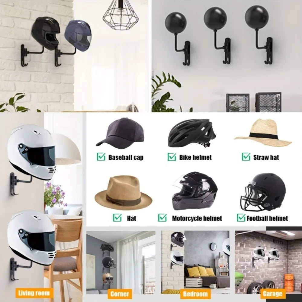 Helmet Holder Wall Mount Swivel with Hanging Hook | Stornfield