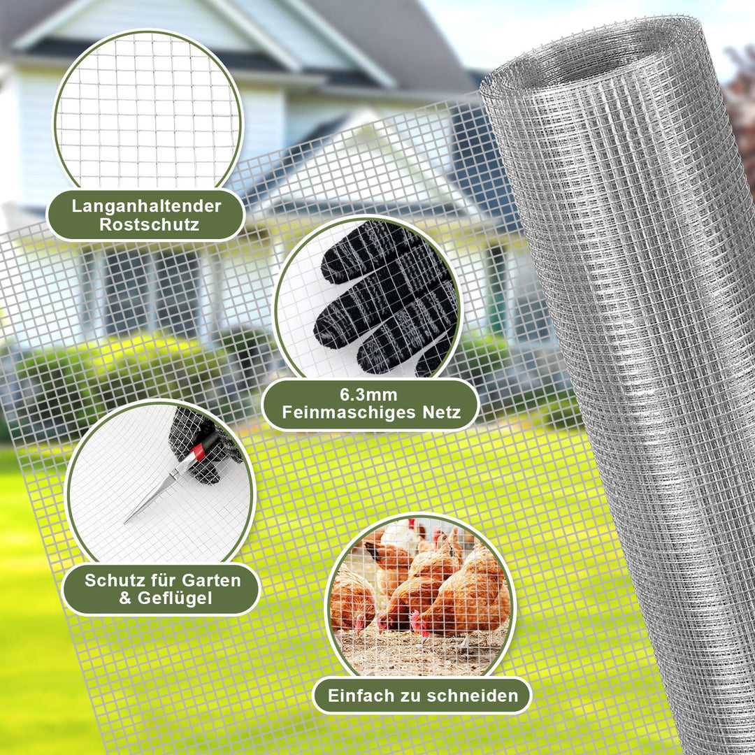 Wire mesh Galvanized 5m/10m Aviary wire Mole mesh | Stornfield