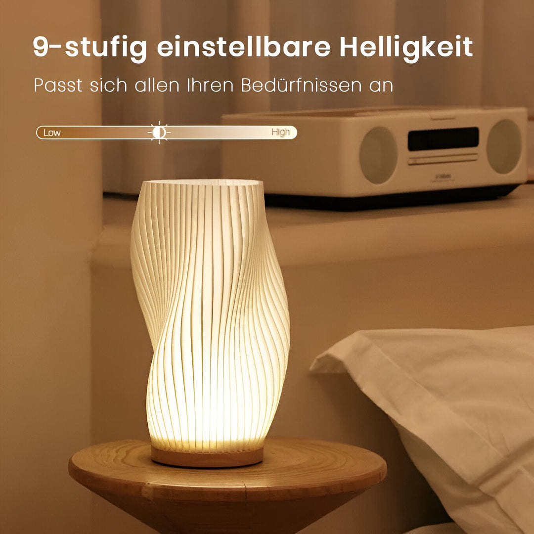 Stornfield | DreamWave - Modern Cream 3D Wavy Lamp with Sleek Metal Base
