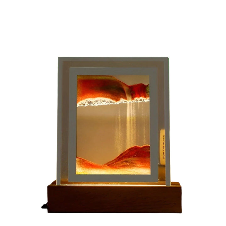 Hypnotic sand art lamp with soothing LED light bowl