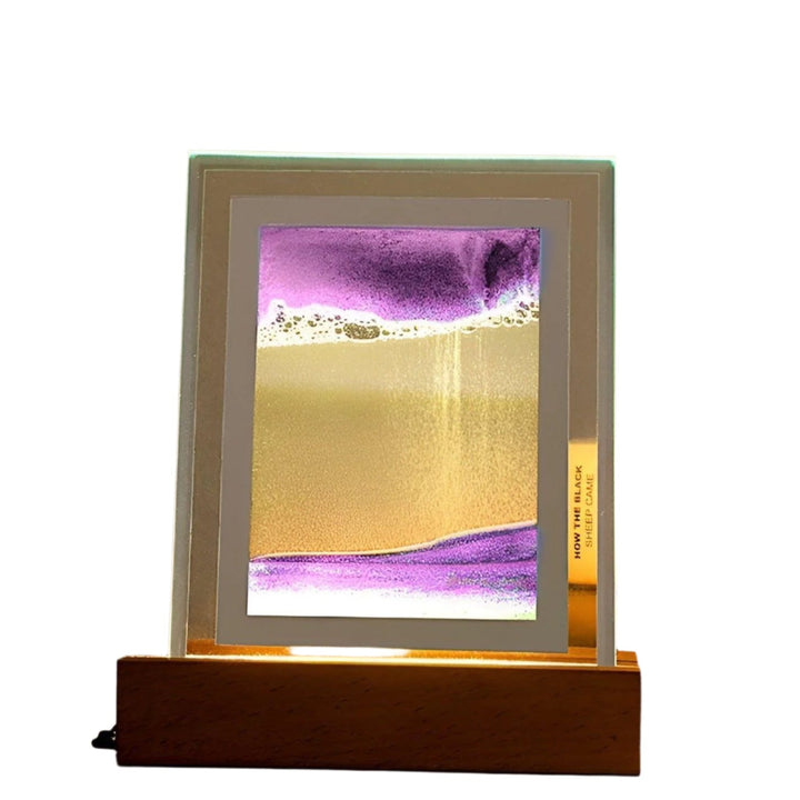 Hypnotic sand art lamp with soothing LED light bowl