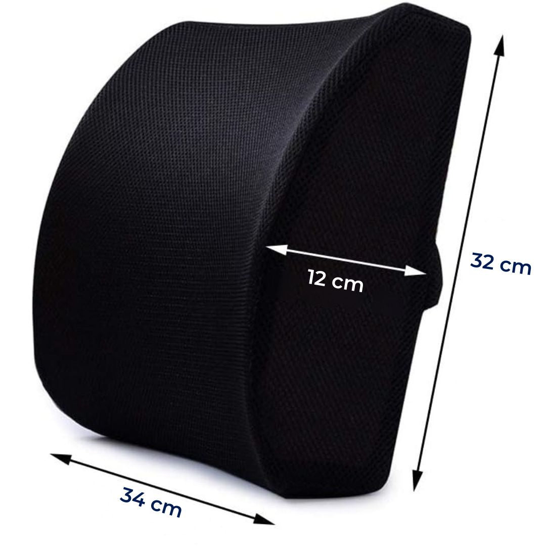 DriveEase | Car Lumbar Support Cushion - Memory Foam Relief - Breathable Mesh - Ideal for Journeys and Long Drives Stornfield
