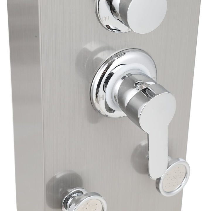 Shower panel stainless steel wall shower panel 5 functions silver | Stornfield
