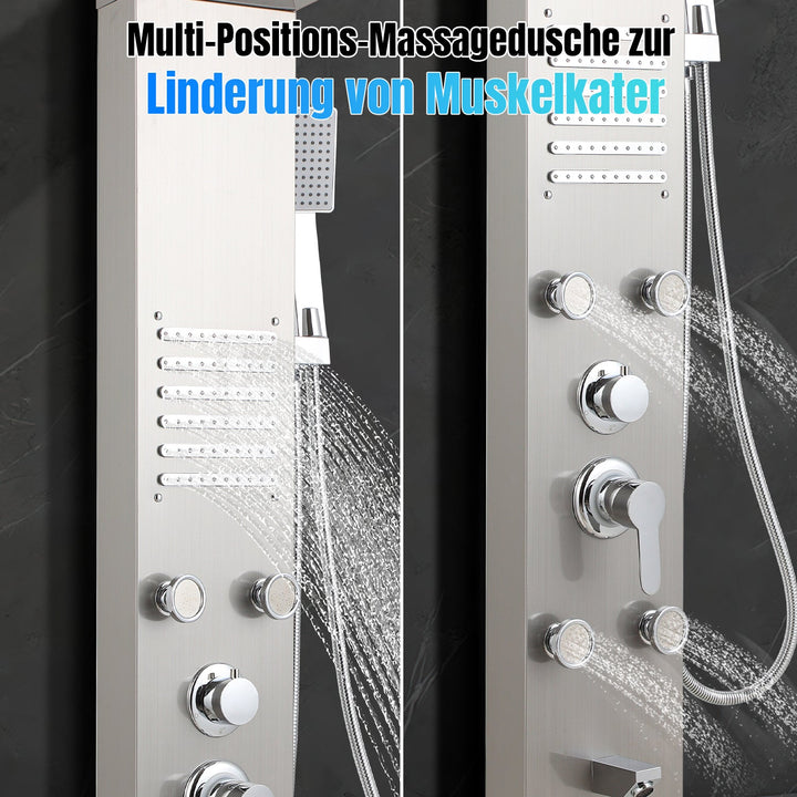 Shower panel stainless steel wall shower panel 5 functions silver | Stornfield