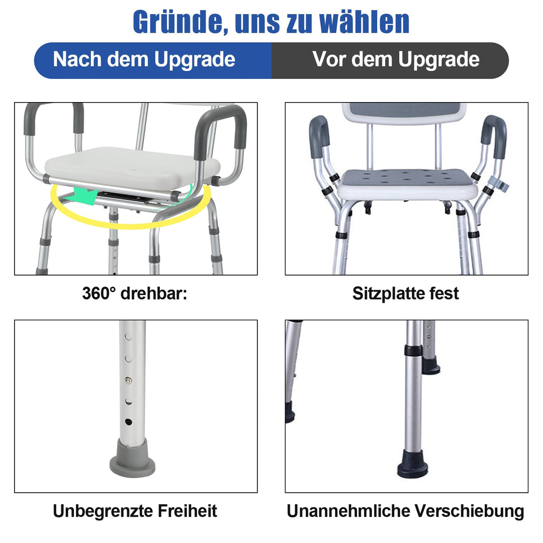 Shower chair Shower stool 360°rotatable | Stornfield