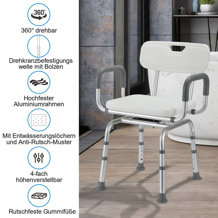 Shower chair Shower stool 360°rotatable | Stornfield