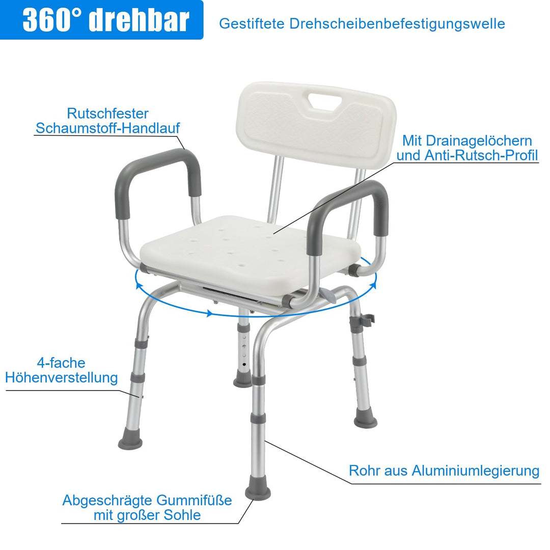 Shower chair Shower stool 360°rotatable | Stornfield