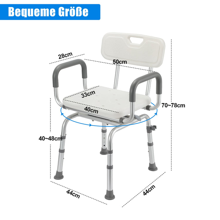 Shower chair Shower stool 360°rotatable | Stornfield