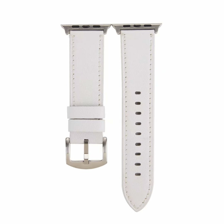 Stornfield | Genuine Calf Leather Watch Strap for Apple Watch Series 7 45mm / 6 & SE & 5 & 4 44mm / 3 & 2 & 1 42mm (White)