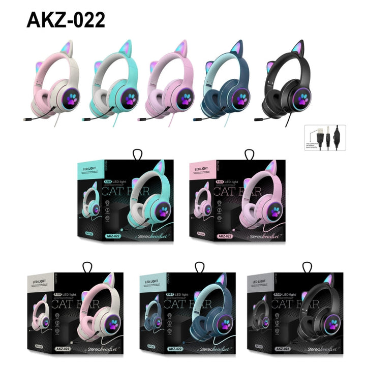 Gaming Headset Cat Ear LED Lighting USB 3.5mm | Stornfield