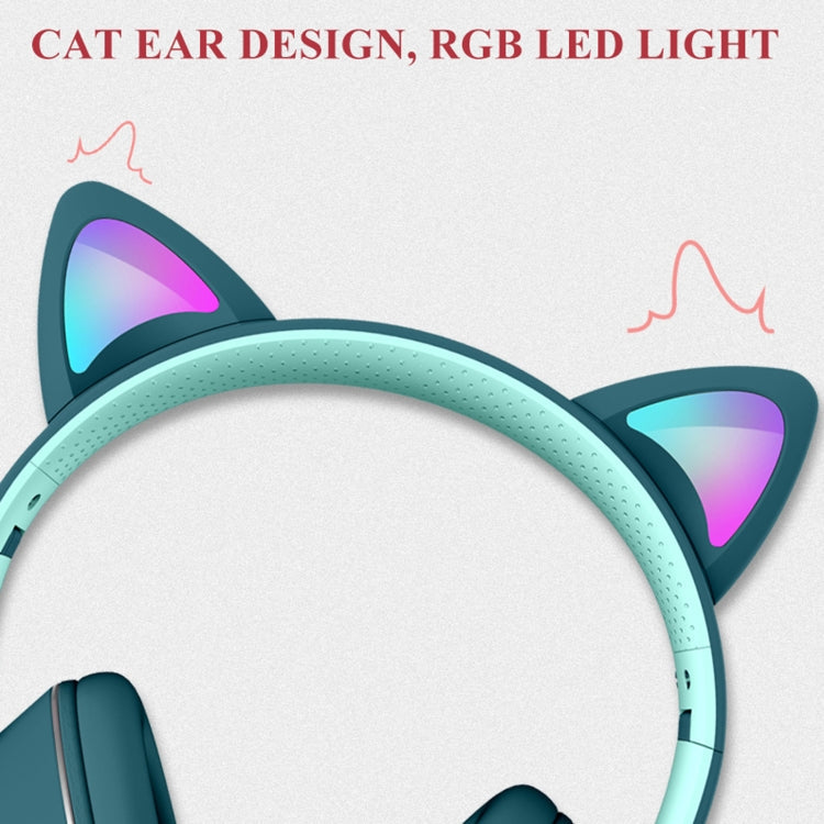 Stornfield | AKZ-022 USB + Port 3.5mm Design Oreilles de Chat Casque LED Pliable avec Microphone (Noir)