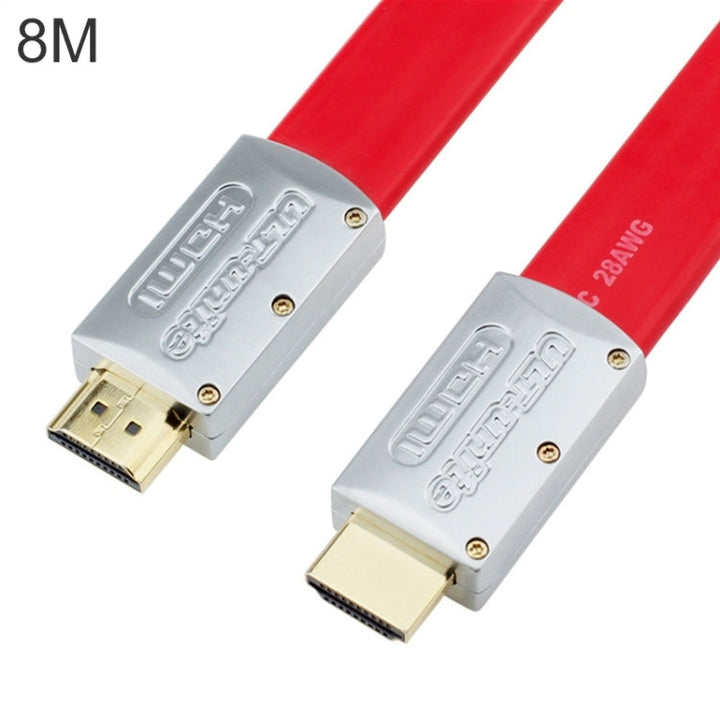 Stornfield | ULT-unite 4K Ultra HD câble HDMI plaqué or à plat, longueur du câble : 8m (Rouge)