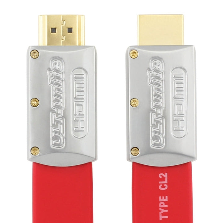 Stornfield | ULT-unite 4K Ultra HD câble HDMI plaqué or à plat, longueur du câble : 8m (Rouge)