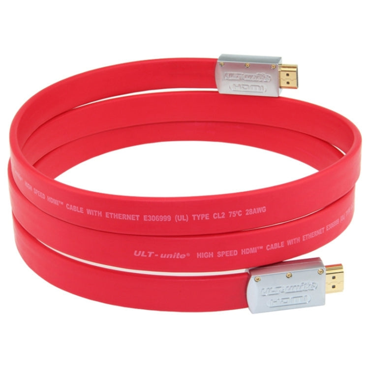 Stornfield | ULT-unite 4K Ultra HD câble HDMI plaqué or à plat, longueur du câble : 8m (Rouge)