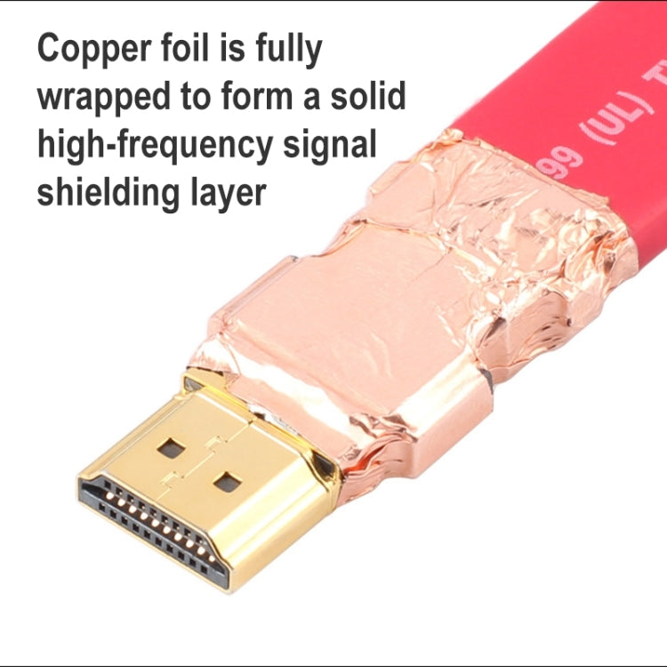 Stornfield | ULT-unite 4K Ultra HD câble HDMI plaqué or à plat, longueur du câble : 8m (Rouge)