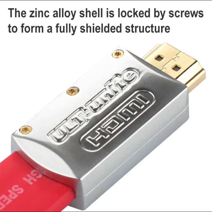 Stornfield | ULT-unite 4K Ultra HD câble HDMI plaqué or à plat, longueur du câble : 8m (Rouge)