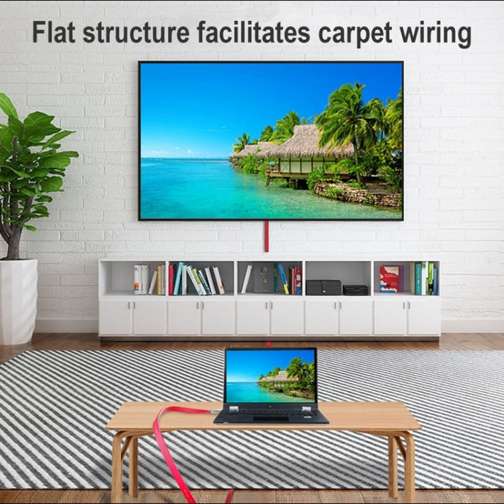 Stornfield | ULT-unite 4K Ultra HD câble HDMI plaqué or à plat, longueur du câble : 8m (Rouge)