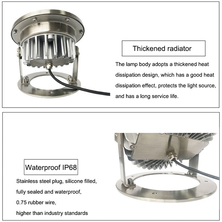 Stornfield | 9W Square Park Landscape LED Underwater Pool Light (Warm White Light)