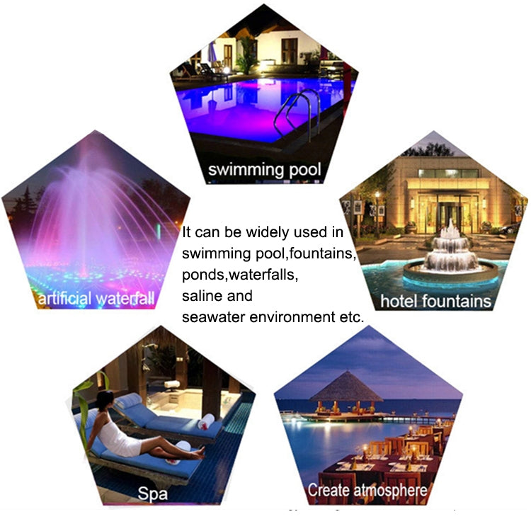 Stornfield | 15W LED Stainless Steel Underwater Wall-Mounted Pool Light (Colored Light + Remote Control)