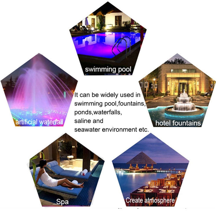 Stornfield | 15W LED Stainless Steel Underwater Wall-Mounted Pool Light (Colored Light + Remote Control)