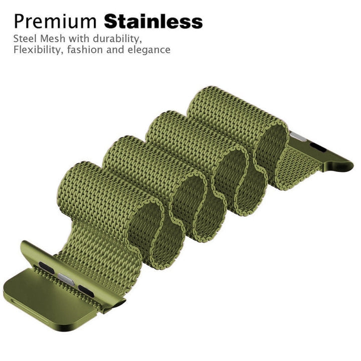 Stornfield | Frerndorf | Bracelet de montre en acier inoxydable milanais pour Apple Watch Series 9&8&7 41mm / SE 3&SE 2&6&SE&5&4 40mm / 3&2&1 38mm (Marron)