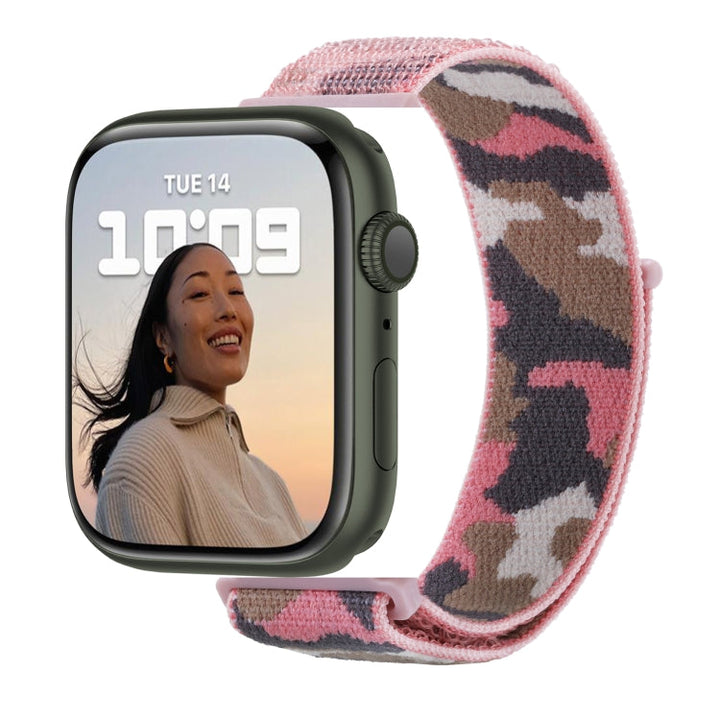 Stornfield | Frerndorf | Nylon Loop for Apple Watch Ultra 49mm & Watch Ultra 2 49mm / Series 9 & 8 & 7 45mm / SE 3 & SE 2 & 6 & SE & 5 & 4 44mm / 3 & 2 & 1 42mm (Pink Camouflage)